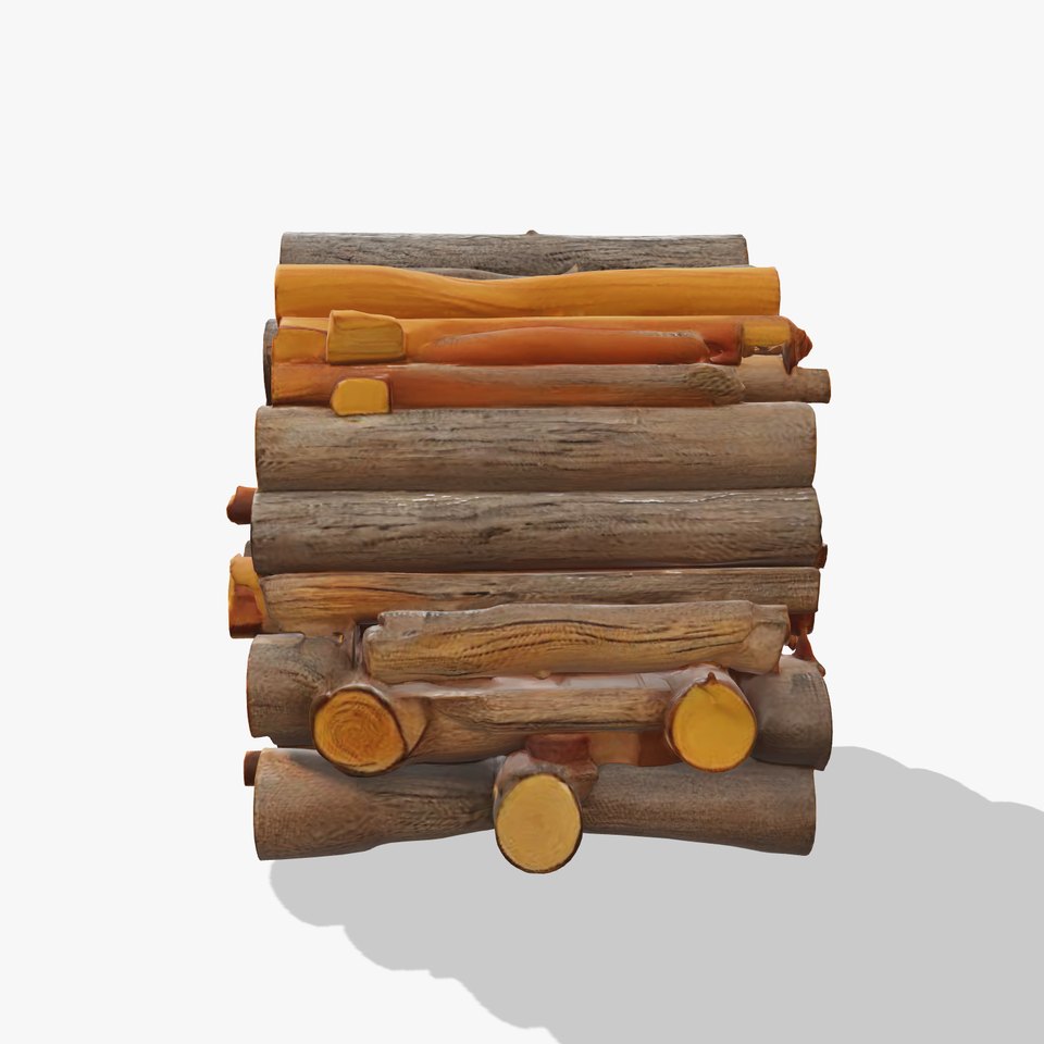 Realistic Firewood Logs Stack Model Pack for D Environments